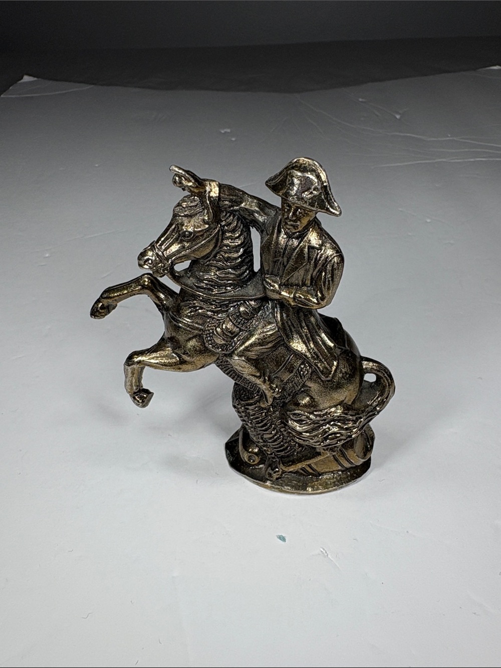Bronze-Tone Horse and Rider Figurine - Napoleon Bonaparte Decorative Home Art
